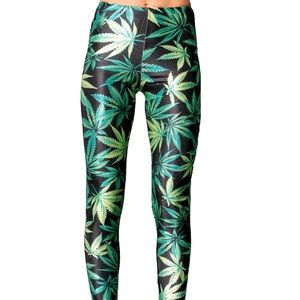 Cannabis Leggings / Stoner Leggings / Never Worn | small & medium